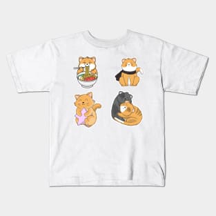 Funny Cute Cat Sticker Pack for cat lover Kids T-Shirt